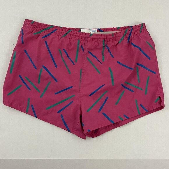 Vintage Club Robinson Swim Trunks 80s Geometric Bathing Suit Men's M 3" Inseam
